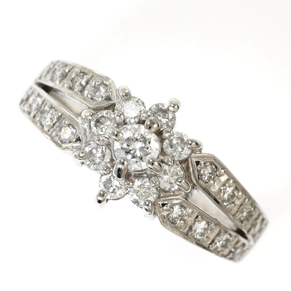 18K (18-karat white gold) ring, 1 diamond (0.09ct and 0.43ct), with appraisal...